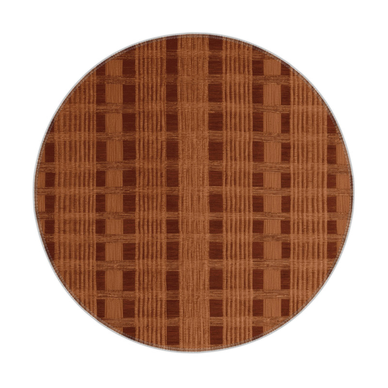 Checkered Brown Indoor and Outdoor Area Rug, Rectangle 3' x 5'