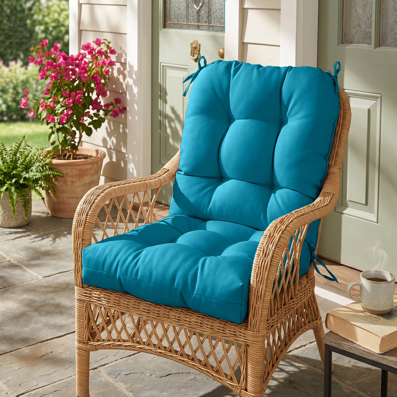 Indoor/Outdoor Seat/Back Cushion, Peacock Blue
