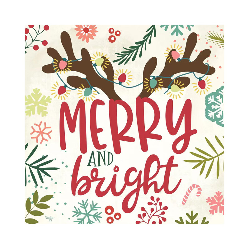 Merry & Bright by Mollie B. - Wrapped Canvas Print, 66.04 cm H x 66.04 cm W x 3.175 cm D