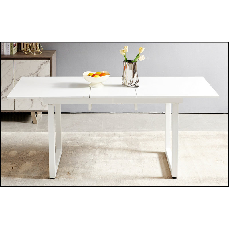Square Extendable Dining Table with metal leg,Modern Space Saving Kitchen Table Solid base frame, comfortable, durable, beautiful