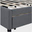 Canapé-lit double en tissu avec 2 tiroirs de rangement, aucune boîte de lit requise, cadre de canapé-lit en tissu de lin (gris)-121070489