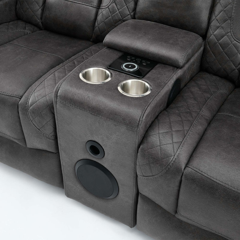 Rondee 5 Seater Linen Electric Reclining Sofa, Grey
