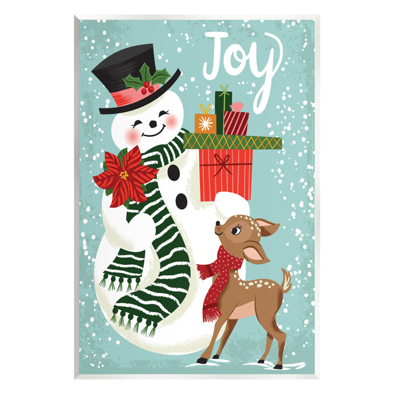 Joy Joy Snowman Holiday at-124, H 15 po x l 10 po x P 0,5 po, Plaque murale