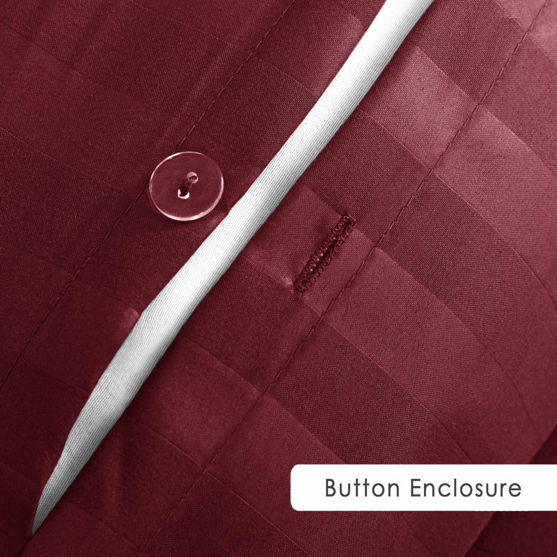 Nisreen Microfiber / Polyester Striped Duvet Cover with Pillow Shams, Single  Duvet Cover + 2 Standard Shams, Red