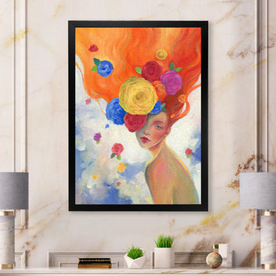 Floral Portrait de femme II - impression sur toile Glam