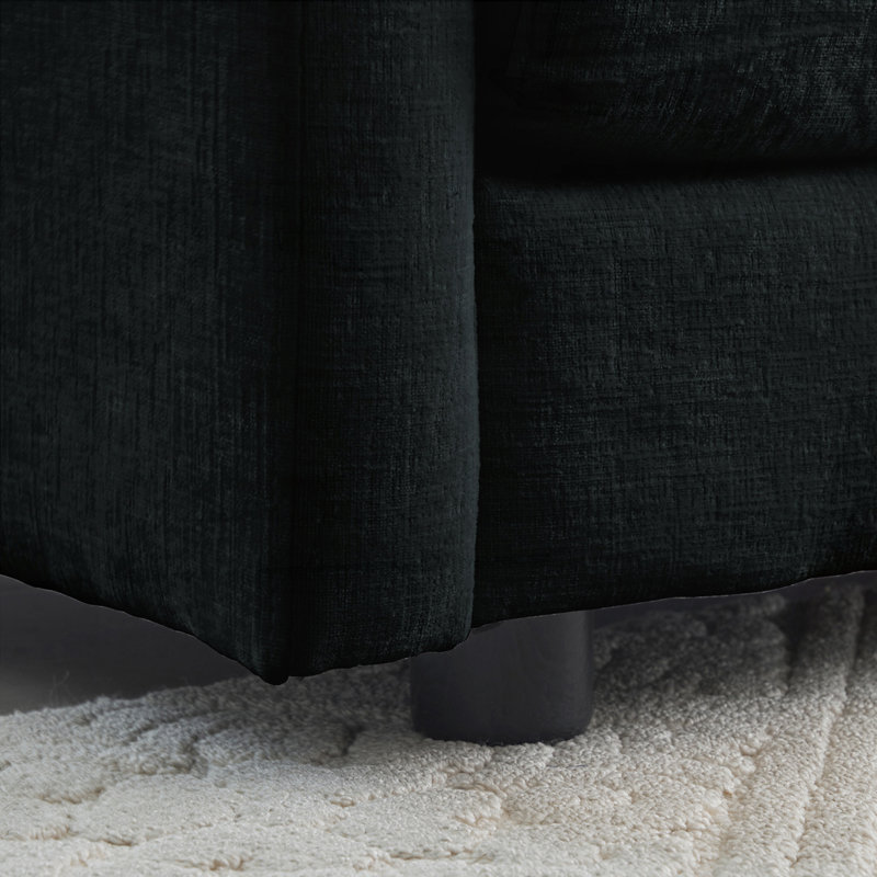 Ensemble de chaises avec accoudoirs rembourrés Chenille, Noir