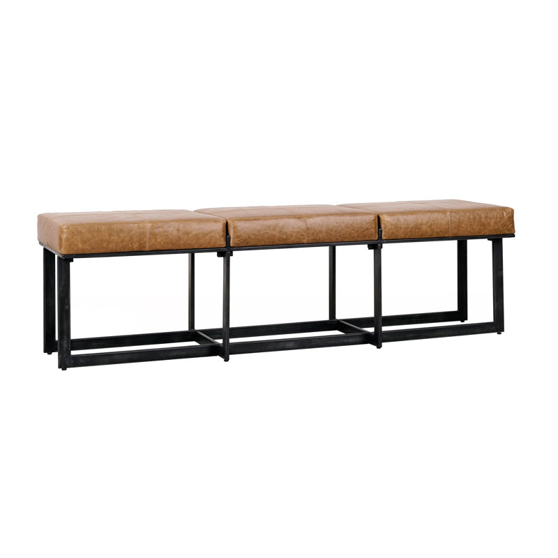 Banc en cuir Calvin, Brun