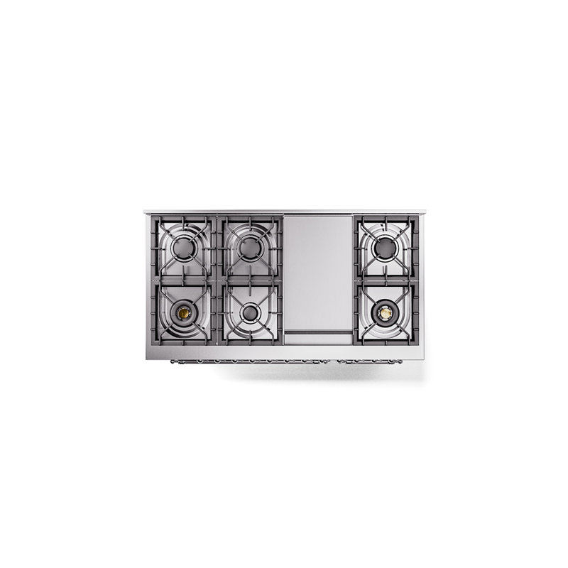 ILVE Nostalgie II 48 Dual Fuel Range , Stainless Steel/Chrome, Natural Gas