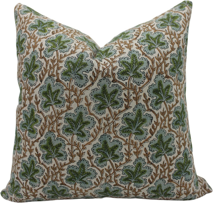 Floral Linen Indoor/Outdoor Pillow Cover Fabdivine 