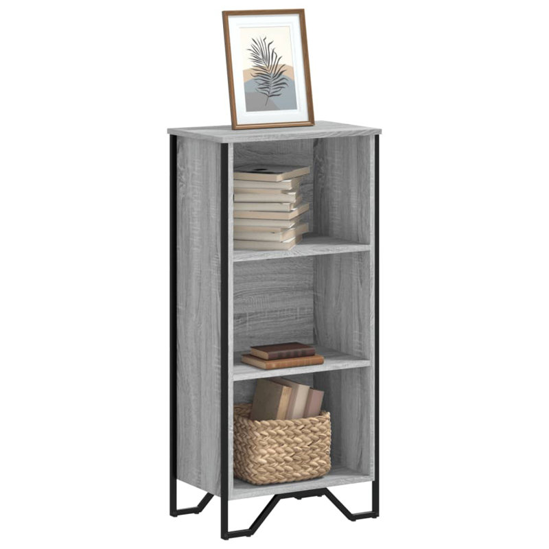Bibliothèque vidaXL Bois d'ingénierie, métal, Noir, (3 tablettes) H 41,7 po x l 19,7 po x P 12,2 po