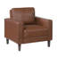 Fauteuil rembourré à dossier confortable en similicuir de style moderne, une pièce-162626356