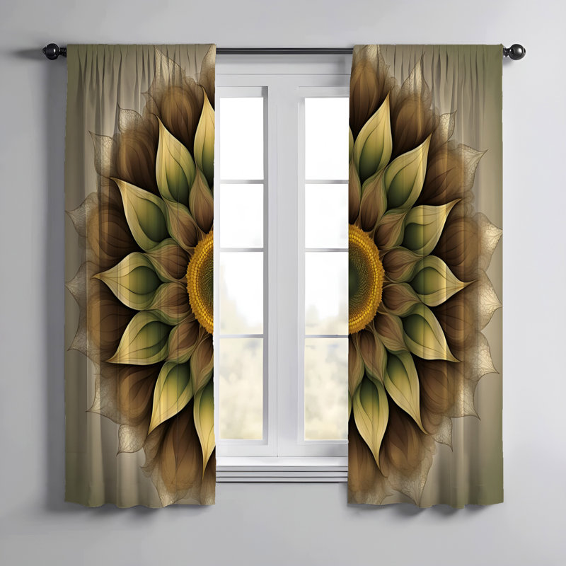 Paire de rideaux semi-transparents en polyester Emony, L 20 po x L 61 po