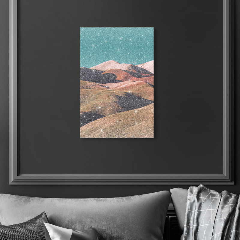 Mountains over turquoise sky Landscape & Nature Canvas Print by Oliver Gal, Black Frame, 10 x 15, 10"H x 15"W