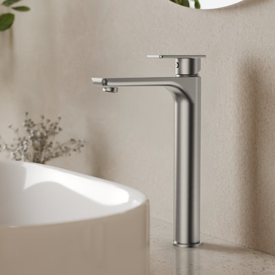 Single Hole Vessel Bathroom Faucet, Single Handle Bathroom Sink Faucet with Drain Assembly