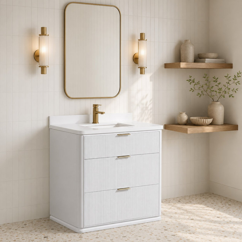 Meuble-lavabo Aria 36 po blanc