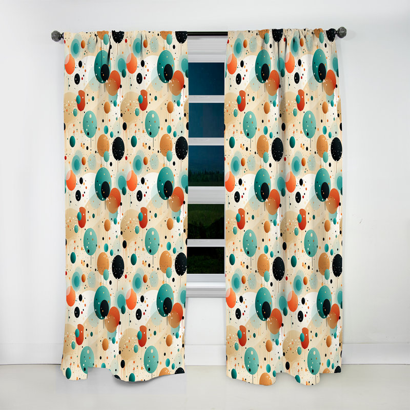 Motif urbain chic à pois I - Rideau abstrait - Rideau abstrait obscurcissant - 1 panneau, L 52 po x L 63 po
