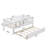 Wooden Daybed With Underbed Trundle And Fence-Style Guardrails-887064549-887064545