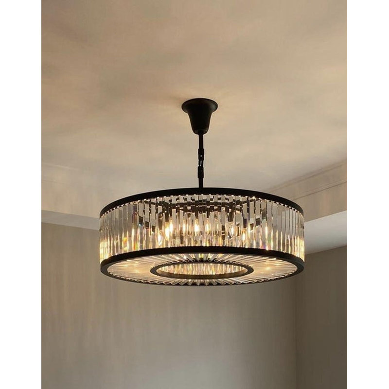 Connerton 14 - Light Dimmable Drum Chandelier, 22" H x 36" W x 36" D