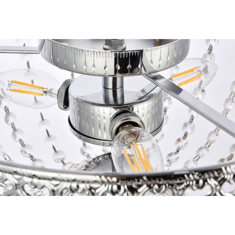Plafonnier encastré 3 lumières Attahrawi, Chrome chrome, H 8,5 po x l 14 po x P 14 po