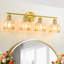 Luminaire de meuble-lavabo vintage en laiton 4 lumières avec abat-jour en verre ambré tulipe pour salle de bain, chambre à coucher de salon-533105611-533105612-533105591