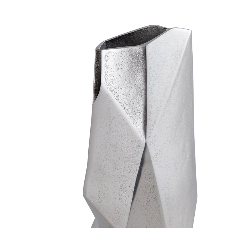 Creasong Silver Metal Floor Vase, 39.7cm H x 15cm W x 12cm D
