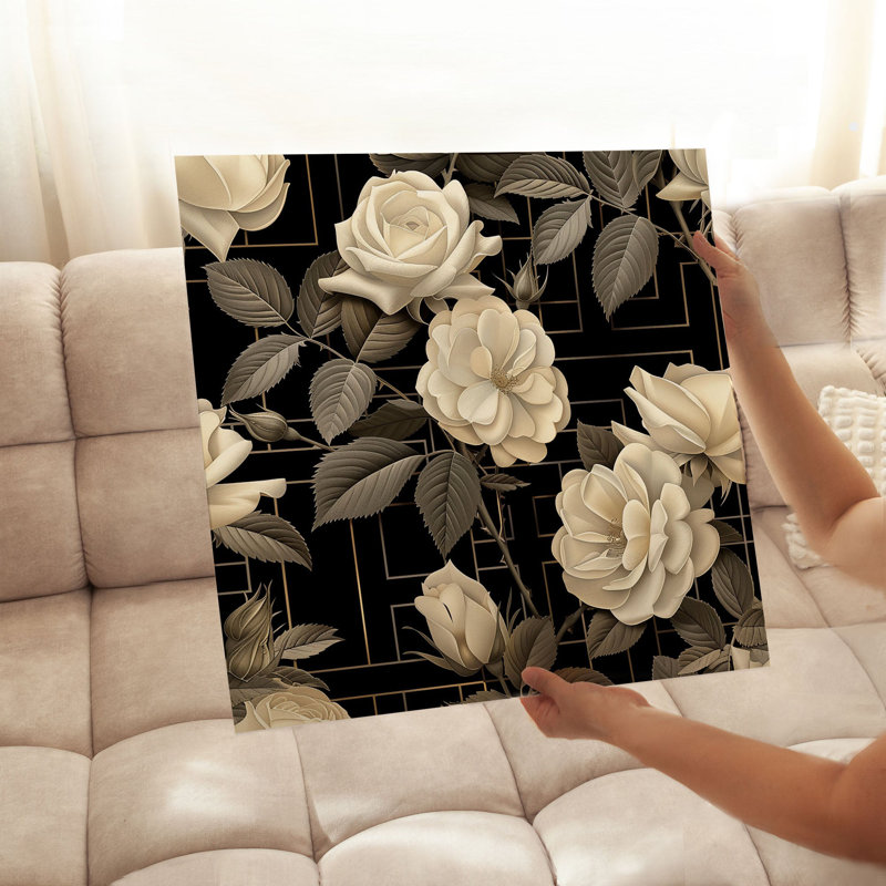 «Floral Luxe Roses II», reproduction d'art moderne sans cadre