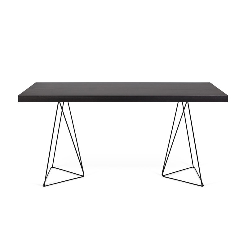 Cowley Dining Table with Stainless Steel Base, 160 x 77cm, Walnut/Chrome