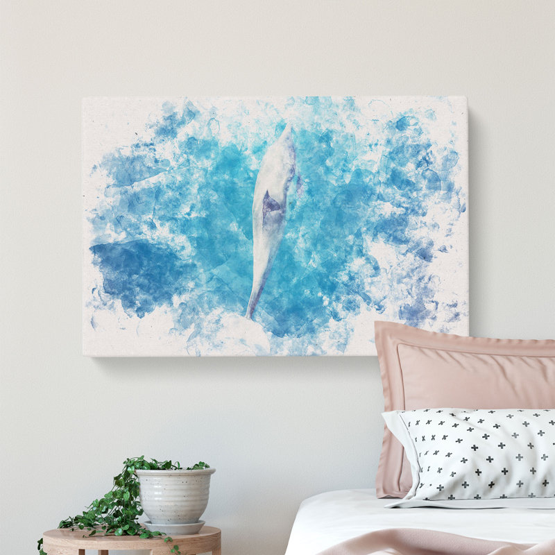Dolphin Leading The Way - Wrapped Canvas, 35cm H x 50cm W x 3cm D