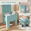 Tabouret de rangement moderne - Table de chevet en plastique multifonctionnelle, table de chevet facile à assembler dans la chambre / dortoir / petit espace | Bleu-760307963