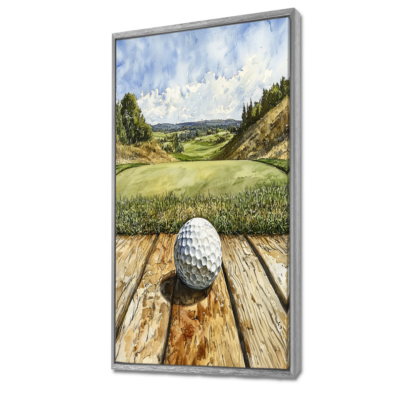 «Abstract Golf Ball Swing Of Perfection II», reproduction sur toile de golf, H 60 po x l 28 po, Argent argent