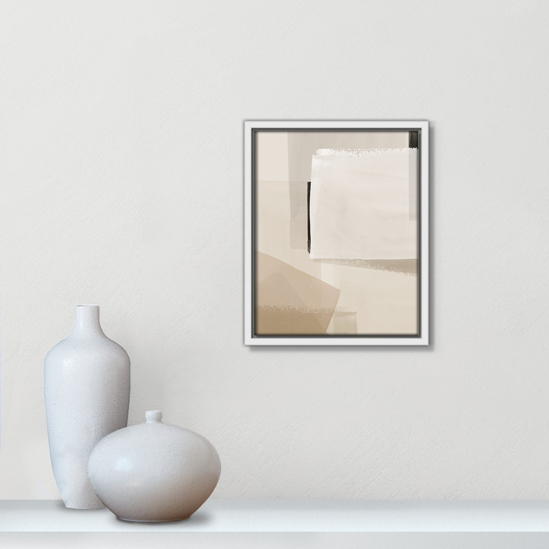 Imprimé calme et géométrique par Hazel J, L 9,5 po x H 11,5 po, Framed Canvas, Flotteur blanc