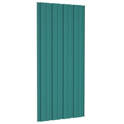 Armony 100cm H x 45cm W Green Metal Fence Panels Included