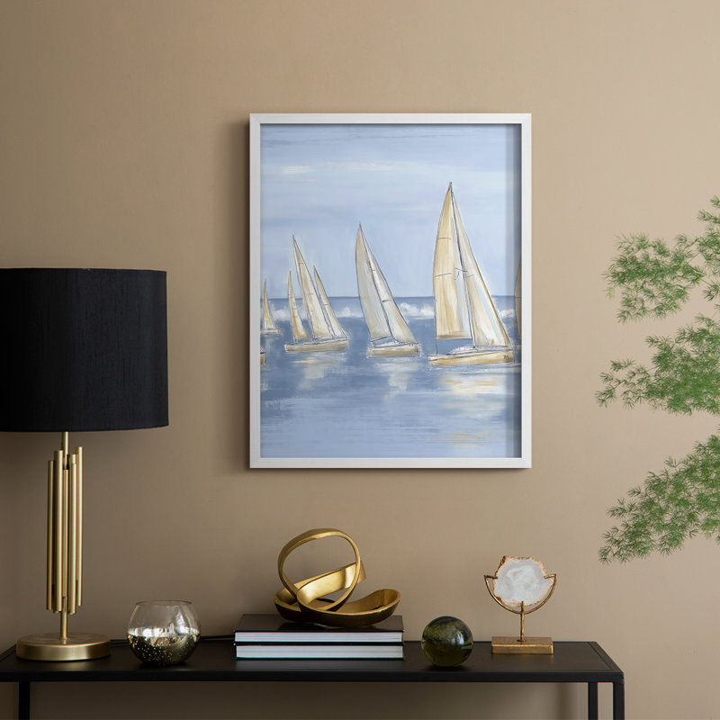 NAUTICAL Series VII, reproduction encadrée - bois massif, H 15 po x l 12 po, Blanc