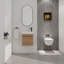 Meuble-lavabo flottant mural avec lavabo en résine blanche et porte d'armoire à fermeture en douceur-1329957223
