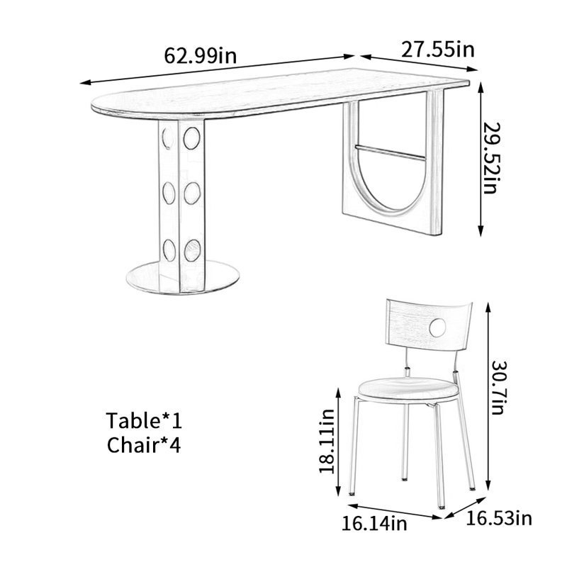 Bright and Creative Design Multi-functional Table, 29.52" H x 62.99" W x 27.55" D