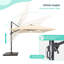 Parasol lumineux en porte-à-faux 11,5 x 9 pi avec base Doogal-2068372614