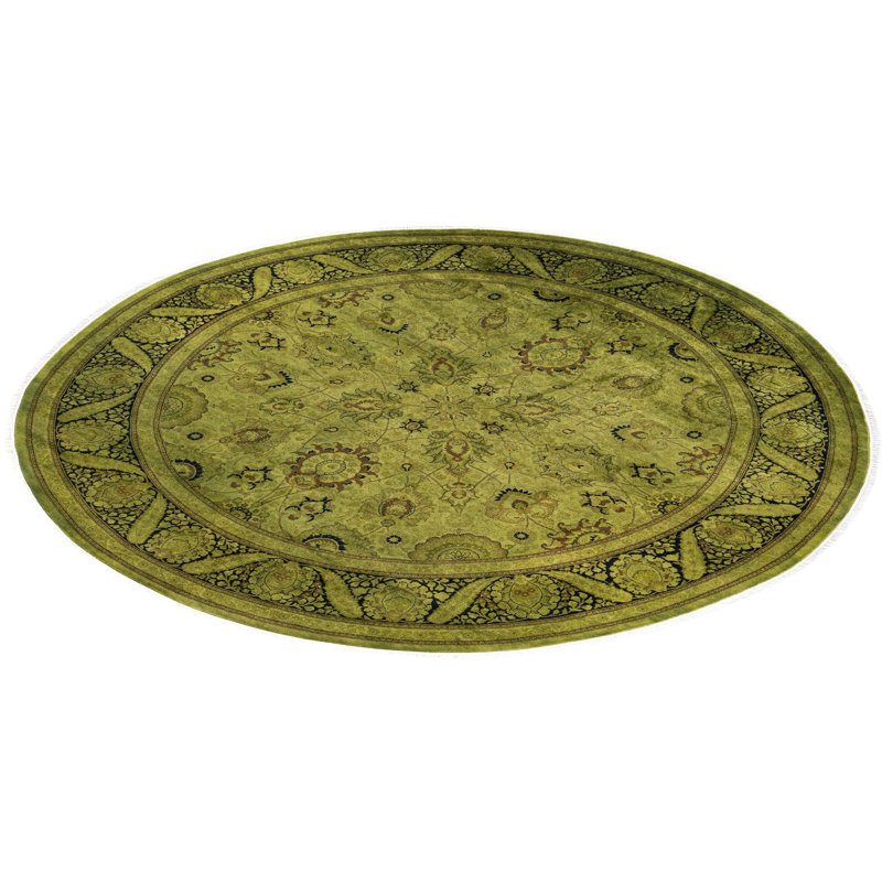 Tapis rond en laine de conception unique 9 pi 1 po x 9 pi 1 po Huckstep