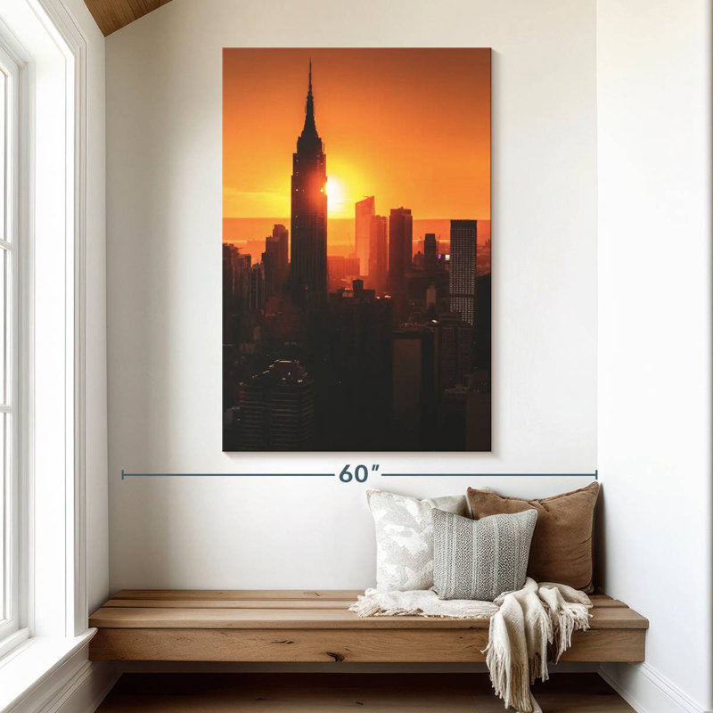 New York Sunset Silhouettes, 51" H x 34" W