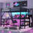 Queen Size Loft Bed With L Shaped Desk, LED Light And USB For Kids Teens Adults