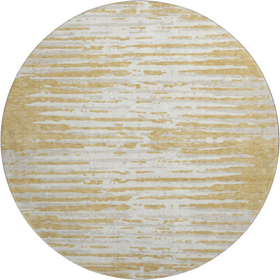 Premium Machine Washable Prisco Gold Rug