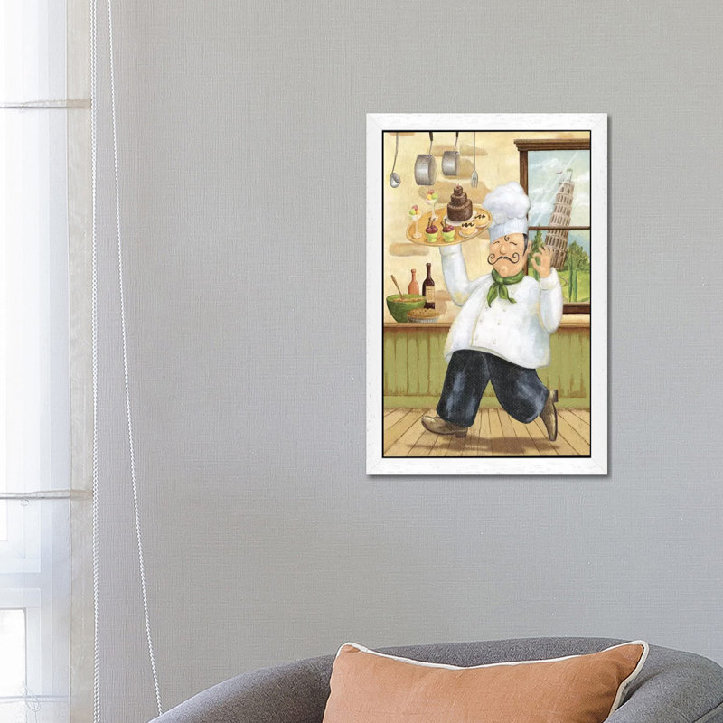 Happy Chef II by Daphne Brissonnet - Painting on Canvas, 152.5 cm H x 101.5 cm W, White Floater Framed