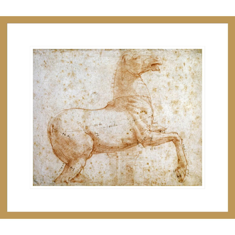 Étude de l'un des chevaux de marbre Quirinal par Raphael - Impression Giclée encadrée, H 17,75 po x l 20,58 po