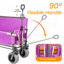 Chariot pliable 3-en-1 avec banc et table pliante à l'arrière, capacité de 500 lb, idéal pour le camping, la plage et le jardin-124642018