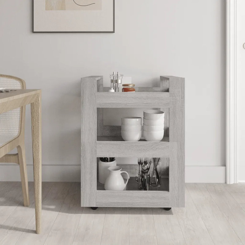 Kalyonka 60 cm W Kitchen Cart with, Grey Sonoma