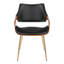 Chaises de salle à manger contemporaines avec similicuir rembourré et pieds en métal - ensemble de 2