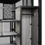 Lit mezzanine double en métal avec bureau moderne, garde-robe et tablettes de rangement - noir