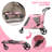 Foldable Pet Stroller for Small & Medium Dogs and Cats 3-Wheel Dog Stroller with 9 Angles Adjustable Handlebar -93312227