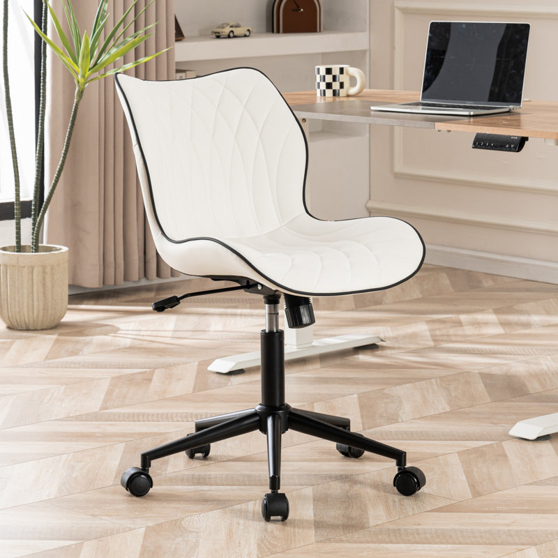 Chaise de bureau Maddoux, Blanc