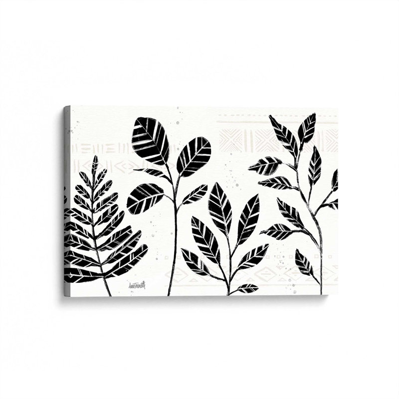 Toile tendue Botanicals noir et blanc, H 32 po x l 48 po