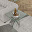 2 Piece Clear Tempered Glass And Silver Living Room Table Set